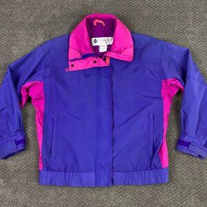 Vintage Columbia Bugaboo Jacket Women's Small Colorblock Purple Pink Nylon